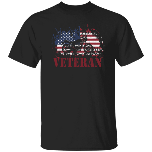 Motorcycle Veteran, Military Biker, American Flag, American Veteran Unisex T-Shirt