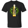 Shamrocks For St Patrick, Stylized Beer Bottles And Shamrock Gift Unisex T-Shirt