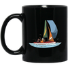 Funny Sailing With Dinghy And Friends Gift Black Mug