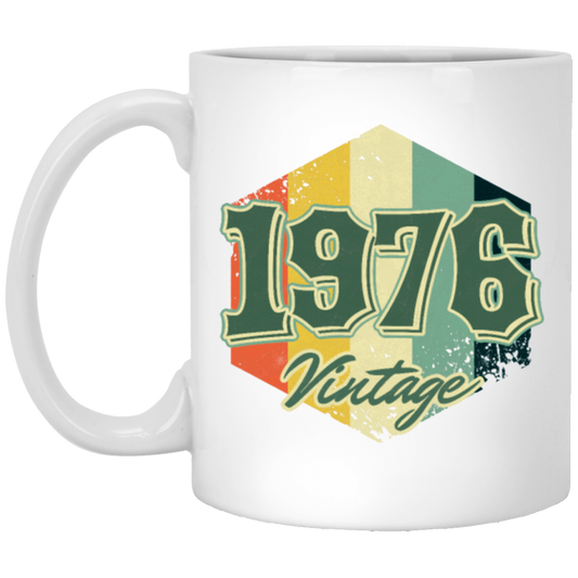 Retro 1976 Birthday Gift, Celebration 1976 Vintage, Born In 1976 White Mug