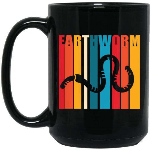 A Great Earthworm Silhouette Gift For Worm Lover Worm Breeder Black Mug