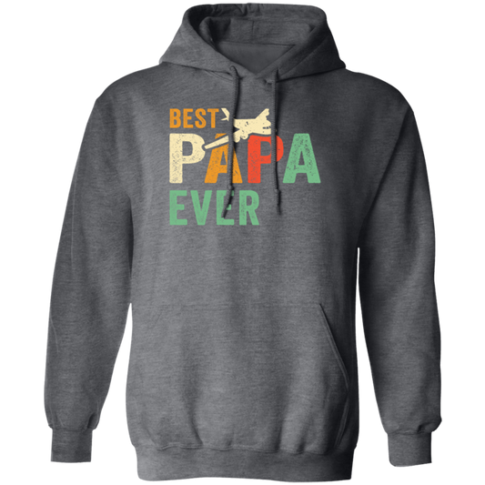 Papa Pilot, Vintage Style, Cool Pilot Gift Pullover Hoodie