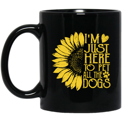 I Am Just Here To Pet All The Dogs, Sunflower Retro Style