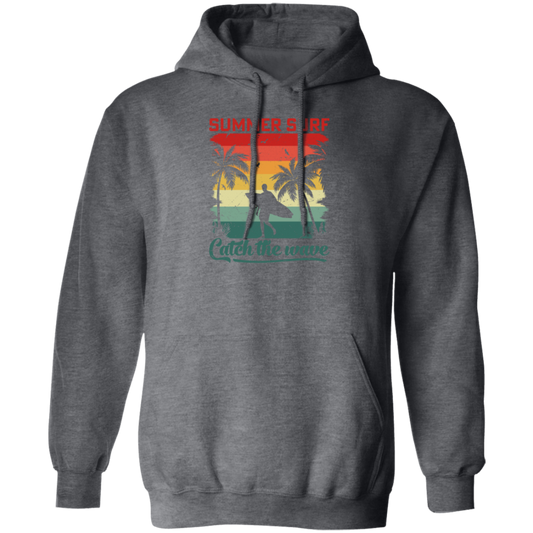 Surf Lover, Summer Surf, Catch The Wave, Retro Summer Gift, Surfing Love Gift Pullover Hoodie