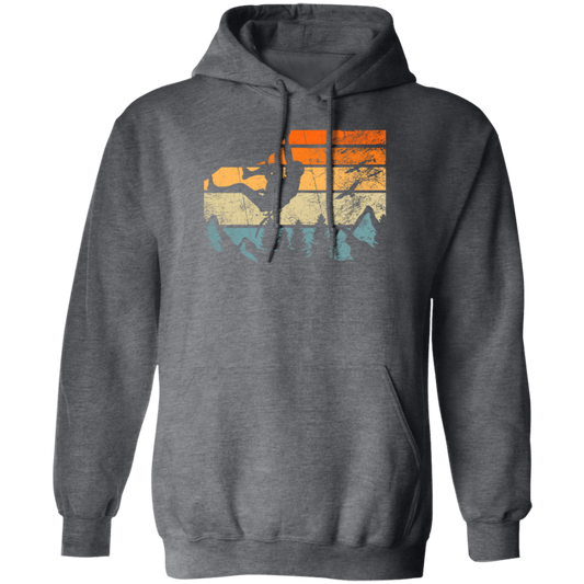 Retro Boulderer, Bouldering Lover, Vintage Mountain Pullover Hoodie