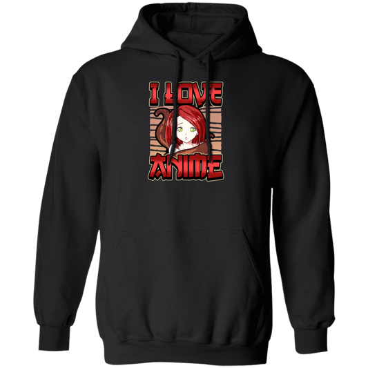 I Love Anime Saying Otaku Weeb, Anime Fan Pullover Hoodie