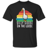 Goose Love Gift, Silly Goose On The Loose, Love Goose Gift, Retro Style Unisex T-Shirt