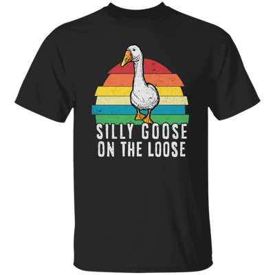 Goose Love Gift, Silly Goose On The Loose, Love Goose Gift, Retro Style Unisex T-Shirt