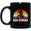 Baseball Catcher, Catcher Gift, Retro Catcher Gift, Love Retro Baseball, Catcher Vintage Black Mug