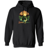 Green Bison With A River, Sunset And Treeline, Love Cow, Cow In Sunset Pullover Hoodie