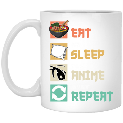 Retro Eat Sleep Anime Repeat Japanese Manga Vintage