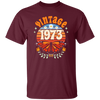 This vintage and classic 1973 Birthday Gift Retro Butterfly 1973 t-shirt is sure to be a hit. Showcase your retro style with the classic design, which features a butterfly motif from 1973. Perfect for any vintage lover, it's a great birthday gift.