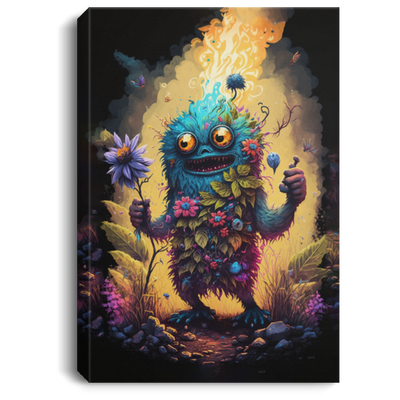 Swamp Yeti Minion, Monster In Flower Garden, Hella Evil, Canvas