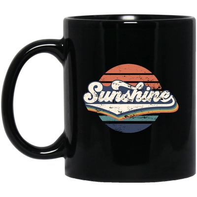 Retro Sunshine, Love Sunshine Gift, Sunshine Vintage, Sunshine Love Gift Black Mug