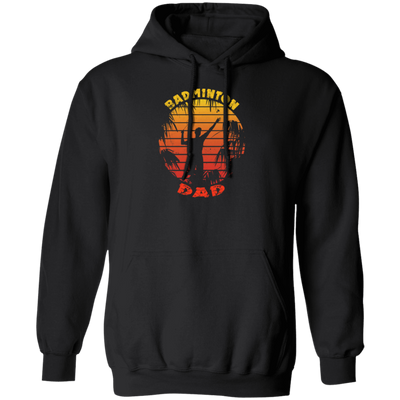 Badminton Palm Trees Gift For Dad Vintage Play Badminton Sporty Pullover Hoodie