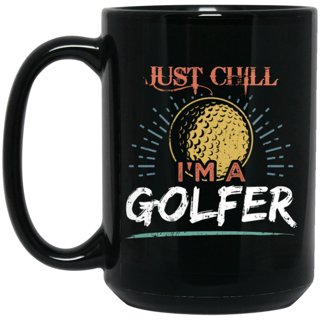 Retro Golfing, Vintage I am a Golfer Black Mug