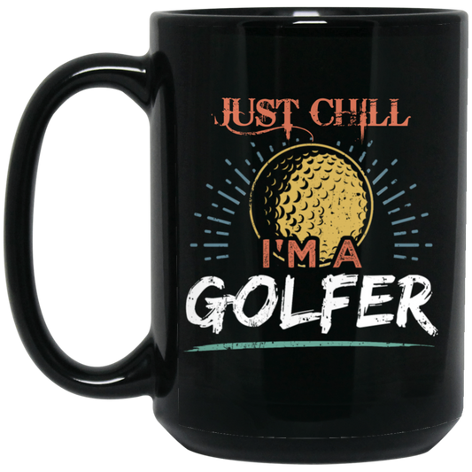 Retro Golfing, Vintage I am a Golfer Black Mug