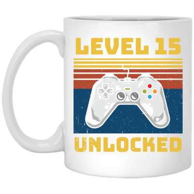 Retro 15th Birthday, Gaming Lover, Gift For Gamer 15 Years Gift White Mug