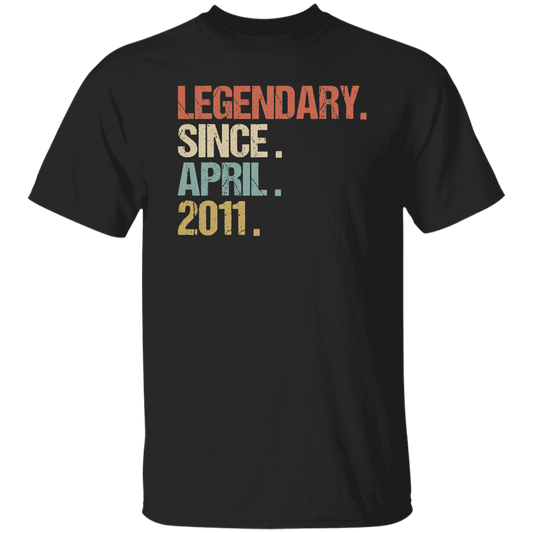 Birthday Gift Legendary Since April 2011 Retro Unisex T-Shirt