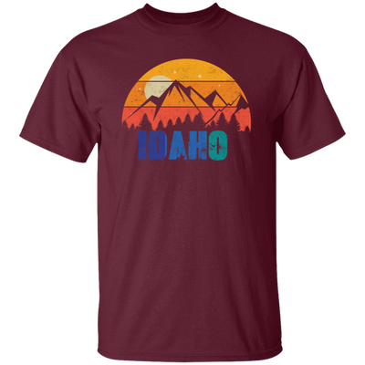 Retro Vintage Idaho With Mountain And Forest