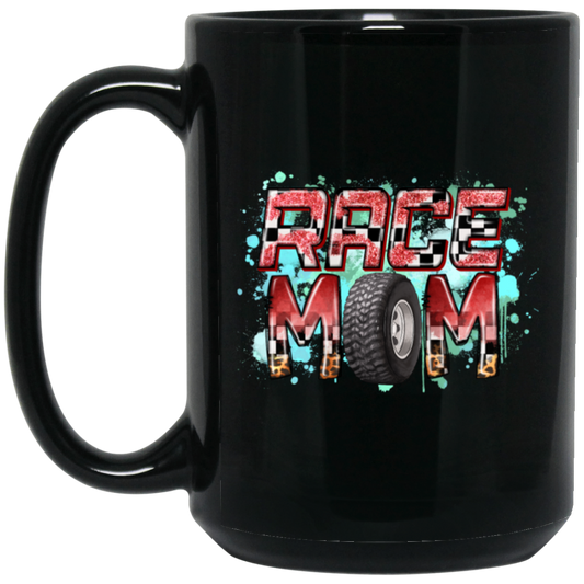 Love Race Mom, Best Gift For Race Mom, Racing Mom, Love Momma Gift Black Mug