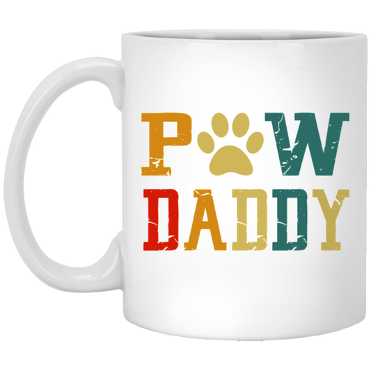 Vintage Grand Paw Dog Lover Grandpaw Grandpa White Mug
