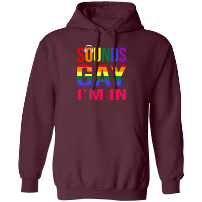 This Sounds Gay I'm In Funny Gay LGBT Pride Rainbow Pullover Hoodie is a unique and eye-catching garment made of quality materials. It features a delightful rainbow design and the iconic phrase "Sounds Gay, I'm In". Stand out from the crowd with this stylish and comfortable hoodie, perfect for any LGBT Pride occasion.