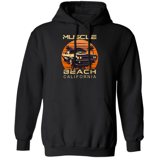 Muscle Lover, California Beach, Best Muscle Gift, Love Retro Muscle Beach Pullover Hoodie