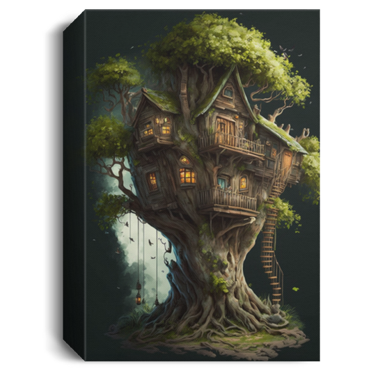 Next Door Tree House, Fantasy Fairy House, Fairy Tree Houses Canvas