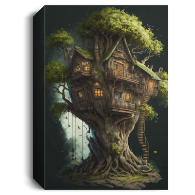 Next Door Tree House, Fantasy Fairy House, Fairy Tree Houses Canvas