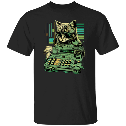 Cat Lover, Cool Cat, Cat Synthesizer, Analogue Synth Vintage Studio Gear Unisex T-Shirt