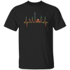 Retro New York Skyline Heartbeat Heart Statue Of Liberty