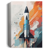 A Rocket Launching Into Space, Captured In The Abstract Painting Style Canvas