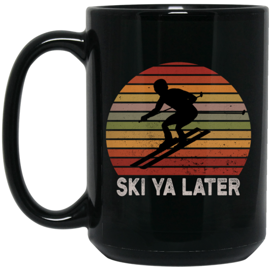 Vintage Ski ya later See you later Skiing Retro