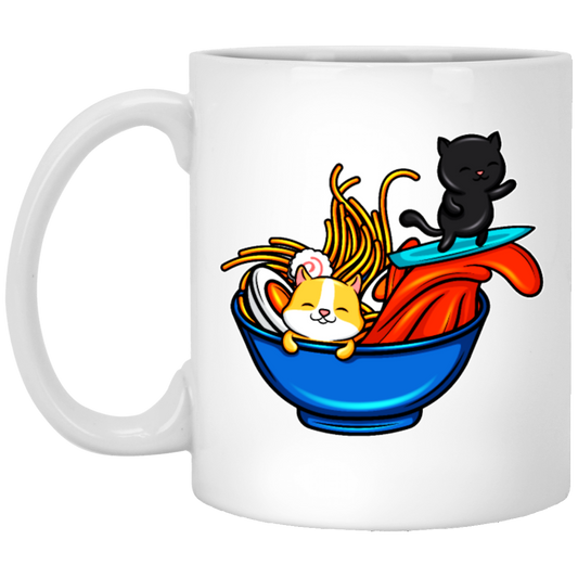 Ramen Cat Hopeless Ramentic Ramen Kawaii Noodle White Mug