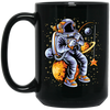 Astronaut Fishing A Star Astronaut Funny Birthday Gift Black Mug