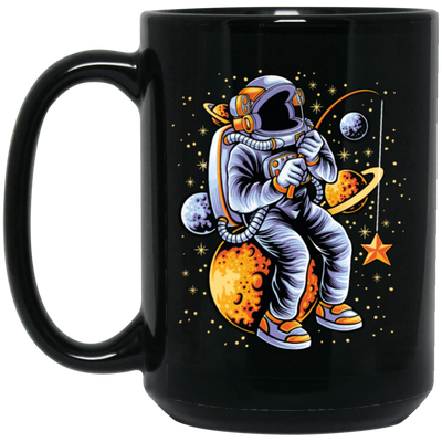 Astronaut Fishing A Star Astronaut Funny Birthday Gift Black Mug