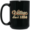 Birthday Gift Vintage April 1990 Black Mug