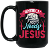 Eagle Icon, American Needs Jesus, American Eagle, Jesus Love Gift Black Mug