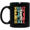 Volleyball Vintage Style, Beach Sport Gift, Best Sport For Besch Party Black Mug