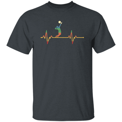 Retro Cool Heartbeat Volleyball Player Gift Unisex T-Shirt