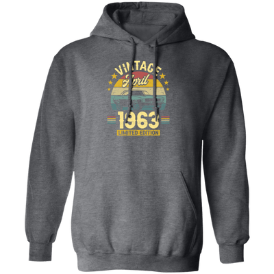 Celebrate with this limited edition 1963 pullover hoodie. With retro-style lettering and graphics, it's the perfect choice for commemorating a special April birthday. Show off the special year in style.