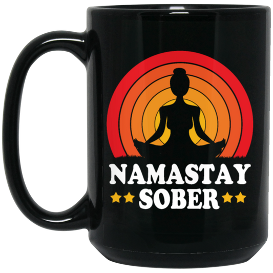 Namastay Sober, Retro Sobriety, Love To Do Yoga, Retro Yoga, Best Yoga Ever Black Mug