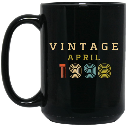 Birthday Gift Vintage 1998 April Black Mug