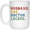 Retro Husband Dad Doctor Legend White Mug