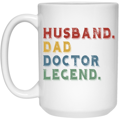 Retro Husband Dad Doctor Legend White Mug