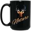 Nature Deer Head Outdoor Forest Sunset Deer Black Mug