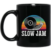 Vinyl Snail, Slow Jam Vinyl, Record Album Music Lover, Love Snail, Retro Vinyl Black Mug