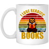 Sloth I Love Reading Books White Mug