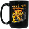 Love Pizza, Monster Pizza, Monster In City, Pizza Destroy City, Japanese Style Black Mug